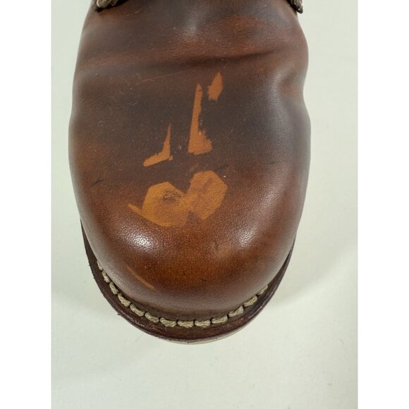 Chippewa Plain Toe Wedge Boots Brown Leather Mens Size 10 D Made In USA 1901M17 - Picture 8 of 8